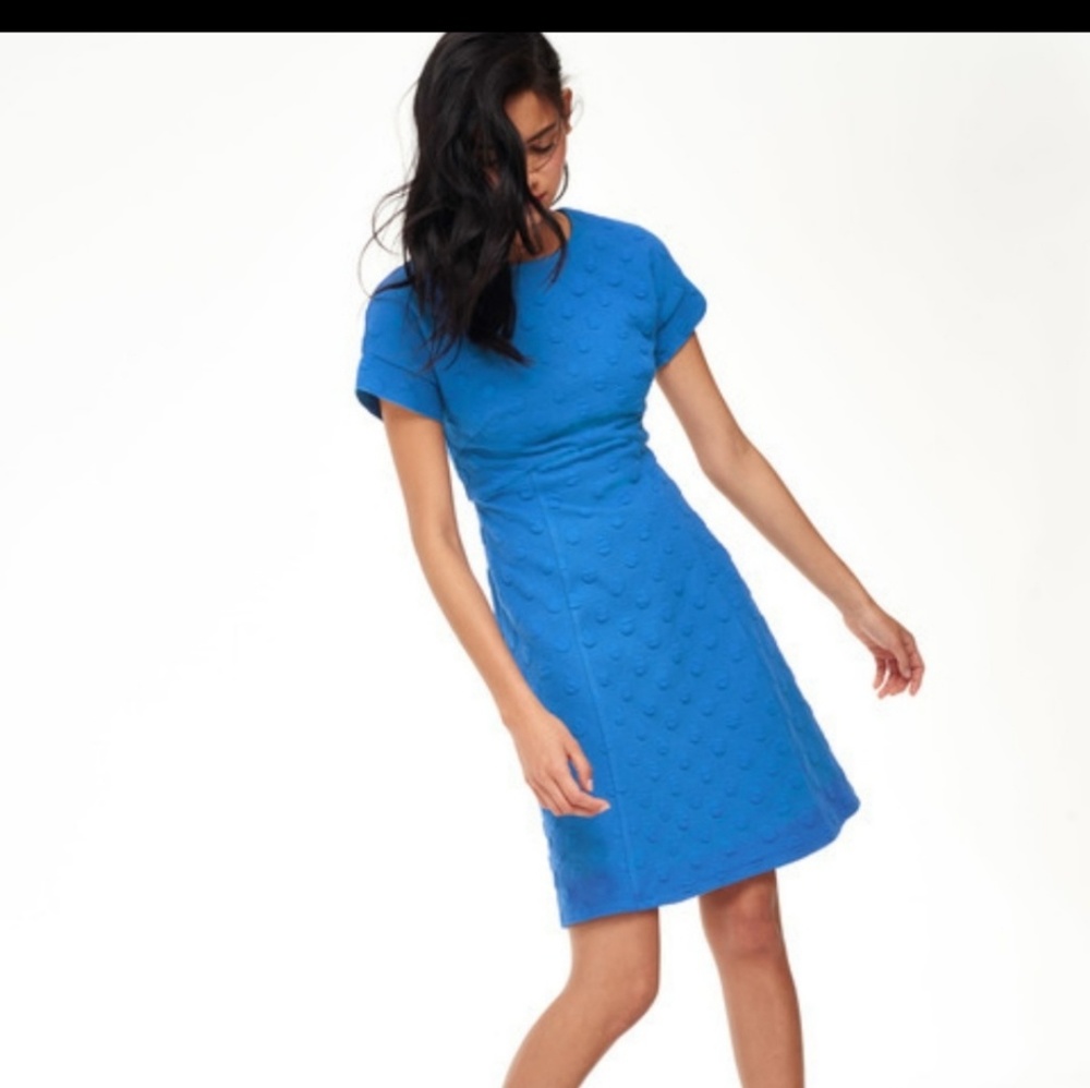 Blue jacquard dress